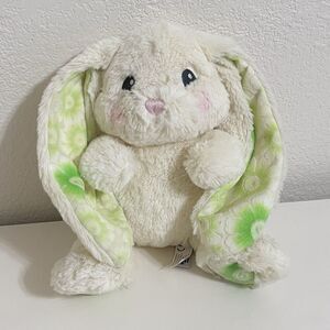 Aurora World Lopsie Wopsie Bunny Rabbit Plush Green Floral 9" w/ TAG